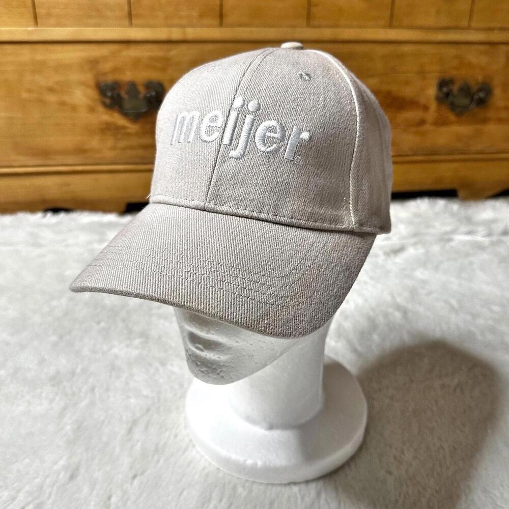 Meijer Unisex Beige Dad Hat Embroidered Logo Adjustable Cap